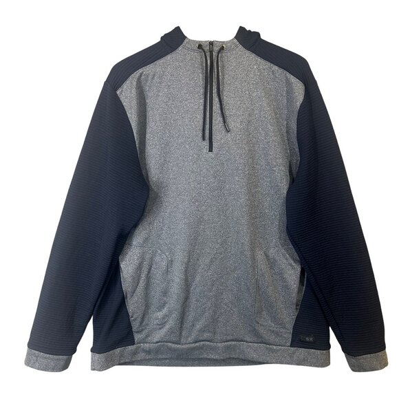 MSX by Michael Strahan Men's 1/4 Zip Hoodie Gray Black Long Sleeve XLT GUC - Picture 1 of 9